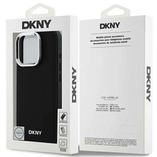 Husa pentru iPhone 16 Pro Max - DKNY Hardcase Plain Silver Logo MagSafe (DKHMP16XPSCMCLK) - Black