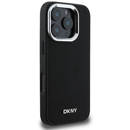 Husa pentru iPhone 16 Pro Max - DKNY Hardcase Plain Silver Logo MagSafe (DKHMP16XPSCMCLK) - Black