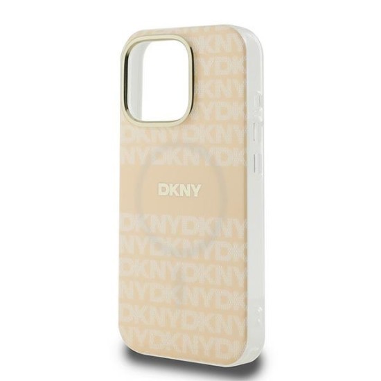 Husa pentru iPhone 16 Pro Max - DKNY Hardcase Repeat Texture Pattern With Stripe MagSafe (DKHMP16XHRHSEP) - Pink