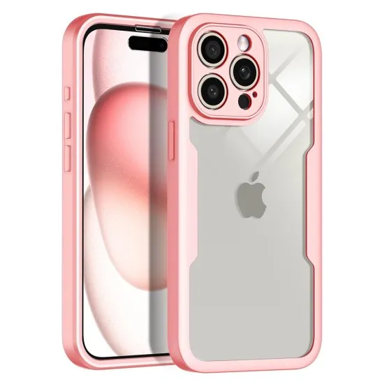 Husa pentru iPhone 16 Pro Max + Folie - Techsuit ColorVerse 360 Series - Pink Husa pentru iPhone 16 Pro Max + Folie - Techsuit ColorVerse 360 Series - Pink