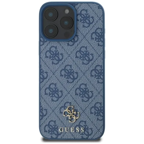 Husa pentru iPhone 16 Pro Max - Guess 4G Small and Classic Logo MagSafe (GUHMP16XP4SM4MB) - Blue