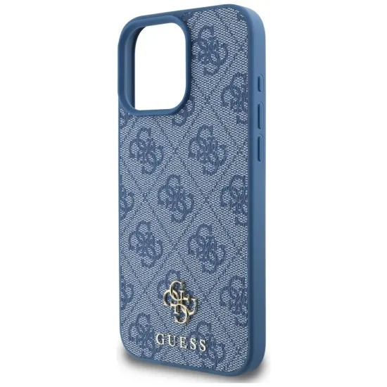 Husa pentru iPhone 16 Pro Max - Guess 4G Small and Classic Logo MagSafe (GUHMP16XP4SM4MB) - Blue