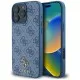 Husa pentru iPhone 16 Pro Max - Guess 4G Small and Classic Logo MagSafe (GUHMP16XP4SM4MB) - Blue