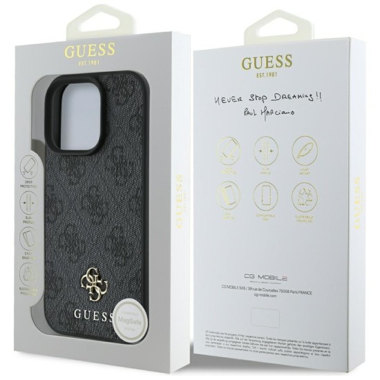 Husa pentru iPhone 16 Pro Max - Guess 4G Small and Classic Logo MagSafe (GUHMP16XP4SM4MK) - Black