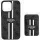 Husa pentru iPhone 16 Pro Max - Guess Cardslot 4G Stripes MagSafe (GUBPHCP16XP4RPSK) - Black