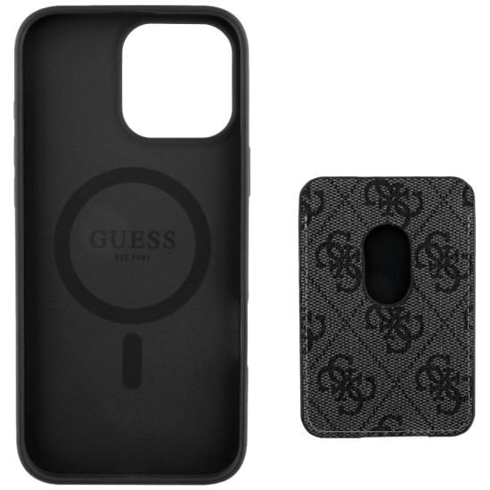 Husa pentru iPhone 16 Pro Max - Guess Cardslot 4G Stripes MagSafe (GUBPHCP16XP4RPSK) - Black