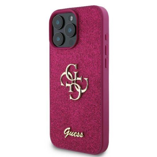 Husa pentru iPhone 16 Pro Max - Guess Glitter Fixed Big 4G (GUHCP16XHG4SGU) - Purple