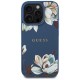 Husa pentru iPhone 16 Pro Max - Guess Grained Flowers MagSafe (GUHMP16XPGNMPLMB) - Blue