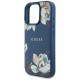 Husa pentru iPhone 16 Pro Max - Guess Grained Flowers MagSafe (GUHMP16XPGNMPLMB) - Blue