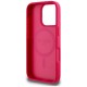 Husa pentru iPhone 16 Pro Max - Guess Grained Flowers MagSafe (GUHMP16XPGNMPLMF) - Fuchsia