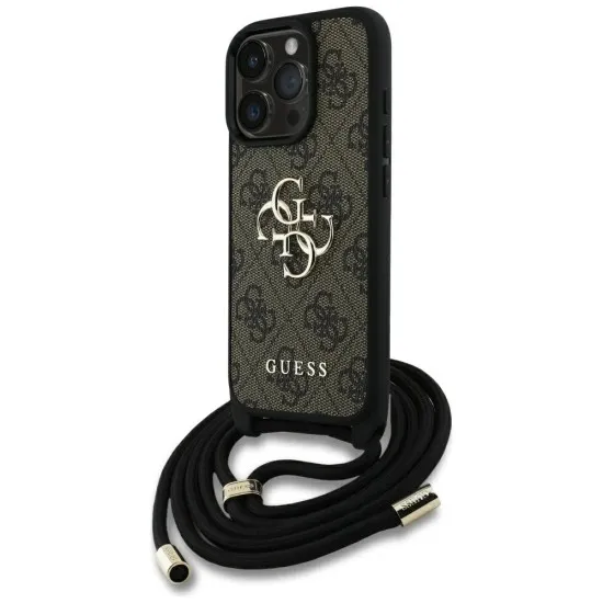 Husa pentru iPhone 16 Pro Max - Guess Hardcase 4G Big Logo with Cord Strap (GUHCP16XP4GMGCRW) - Brown Husa pentru iPhone 16 Pro Max - Guess Hardcase 4G Big Logo with Cord Strap (GUHCP16XP4GMGCRW) - Brown
