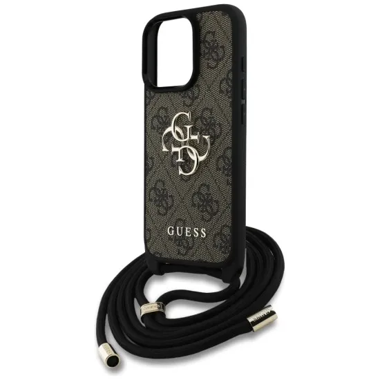 Husa pentru iPhone 16 Pro Max - Guess Hardcase 4G Big Logo with Cord Strap (GUHCP16XP4GMGCRW) - Brown Husa pentru iPhone 16 Pro Max - Guess Hardcase 4G Big Logo with Cord Strap (GUHCP16XP4GMGCRW) - Brown