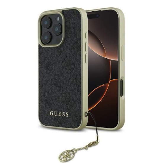 Husa pentru iPhone 16 Pro Max - Guess Hardcase 4G Charms Collection (GUHCP16XGF4GGR) - Black