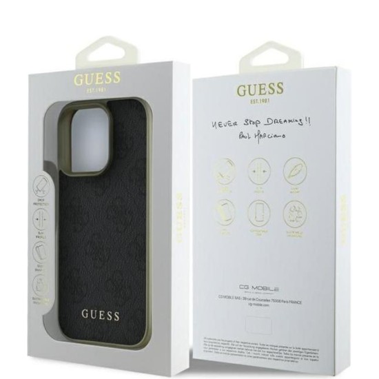 Husa pentru iPhone 16 Pro Max - Guess Hardcase 4G Charms Collection (GUHCP16XGF4GGR) - Black