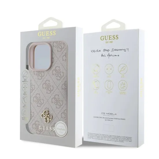 Husa pentru iPhone 16 Pro Max - Guess Hardcase 4G Classic MagSafe (GUHMP16XP4SM4MP) - Pink Husa pentru iPhone 16 Pro Max - Guess Hardcase 4G Classic MagSafe (GUHMP16XP4SM4MP) - Pink