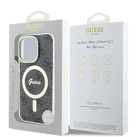 Husa pentru iPhone 16 Pro Max - Guess IML 4G MagSafe (GUHMP16XH4STK) - Black