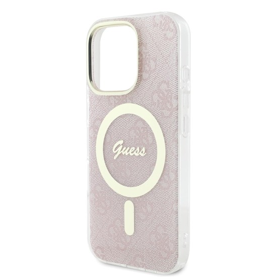 Husa pentru iPhone 16 Pro Max - Guess IML 4G MagSafe (GUHMP16XH4STP) - Pink