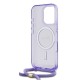 Husa pentru iPhone 16 Pro Max - Guess IML Crossbody Cord Script MagSafe (GUHMP16LHCTSGNSU) - Purple