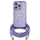 Husa pentru iPhone 16 Pro Max - Guess IML Crossbody Cord Script MagSafe (GUHMP16LHCTSGNSU) - Purple