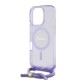 Husa pentru iPhone 16 Pro Max - Guess IML Crossbody Cord Script MagSafe (GUHMP16LHCTSGNSU) - Purple