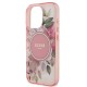 Husa pentru iPhone 16 Pro Max - Guess IML Flower & Tonal Circle MagSafe (GUHMP16XHFWBDCEP) - Pink