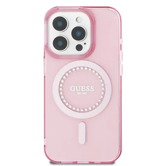 Husa pentru iPhone 16 Pro Max - Guess IML Rhinestones MagSafe (GUHMP16XPFTDTEP) - Pink Husa pentru iPhone 16 Pro Max - Guess IML Rhinestones MagSafe (GUHMP16XPFTDTEP) - Pink