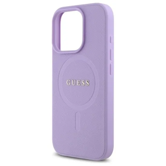 Husa pentru iPhone 16 Pro Max - Guess Saffiano MagSafe (GUHMP16XPSAHMCU) - Purple Husa pentru iPhone 16 Pro Max - Guess Saffiano MagSafe (GUHMP16XPSAHMCU) - Purple