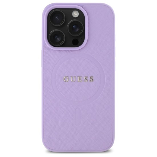 Husa pentru iPhone 16 Pro Max - Guess Saffiano MagSafe (GUHMP16XPSAHMCU) - Purple