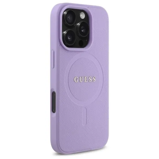 Husa pentru iPhone 16 Pro Max - Guess Saffiano MagSafe (GUHMP16XPSAHMCU) - Purple Husa pentru iPhone 16 Pro Max - Guess Saffiano MagSafe (GUHMP16XPSAHMCU) - Purple