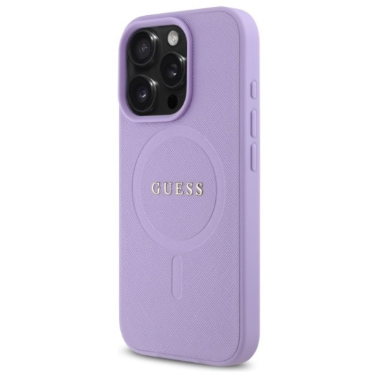 Husa pentru iPhone 16 Pro Max - Guess Saffiano MagSafe (GUHMP16XPSAHMCU) - Purple