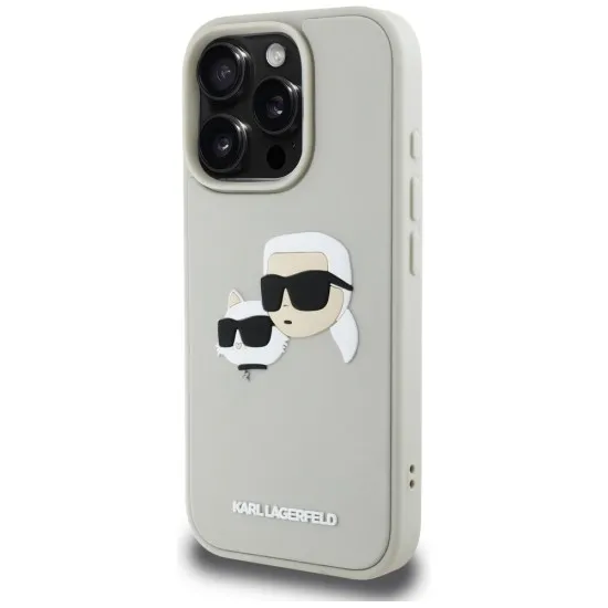 Husa pentru iPhone 16 Pro Max - Karl Lagerfeld 3D Design (KLHCP16XRBCKCHLE) - Beige Rubber Karl&Choupette Husa pentru iPhone 16 Pro Max - Karl Lagerfeld 3D Design (KLHCP16XRBCKCHLE) - Beige Rubber Karl&Choupette