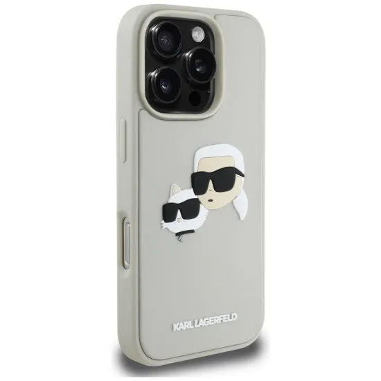 Husa pentru iPhone 16 Pro Max - Karl Lagerfeld 3D Design (KLHCP16XRBCKCHLE) - Beige Rubber Karl&Choupette Husa pentru iPhone 16 Pro Max - Karl Lagerfeld 3D Design (KLHCP16XRBCKCHLE) - Beige Rubber Karl&Choupette