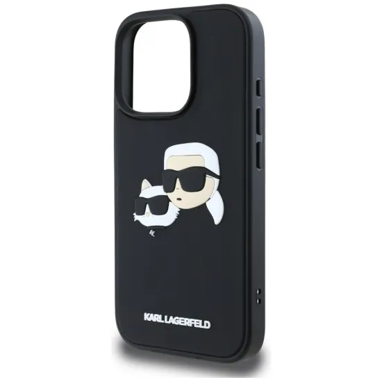 Husa pentru iPhone 16 Pro Max - Karl Lagerfeld 3D Design (KLHCP16XRBCKCHLK) - Rubber Karl&Choupette
