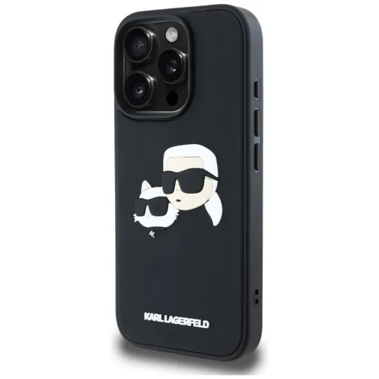 Husa pentru iPhone 16 Pro Max - Karl Lagerfeld 3D Design (KLHCP16XRBCKCHLK) - Rubber Karl&Choupette
