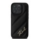 Husa pentru iPhone 16 Pro Max - Karl Lagerfeld Diagonal Quilted Script (KLHCP16XPQDSMGK) - Black