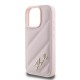 Husa pentru iPhone 16 Pro Max - Karl Lagerfeld Diagonal Quilted Script (KLHCP16XPQDSMGP) - Pink