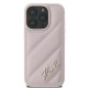 Husa pentru iPhone 16 Pro Max - Karl Lagerfeld Diagonal Quilted Script (KLHCP16XPQDSMGP) - Pink