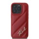 Husa pentru iPhone 16 Pro Max - Karl Lagerfeld Diagonal Quilted Script (KLHCP16XPQDSMGR) - Red