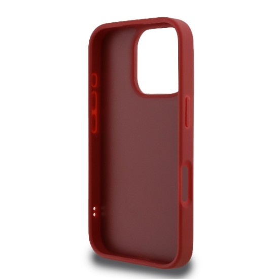 Husa pentru iPhone 16 Pro Max - Karl Lagerfeld Diagonal Quilted Script (KLHCP16XPQDSMGR) - Red