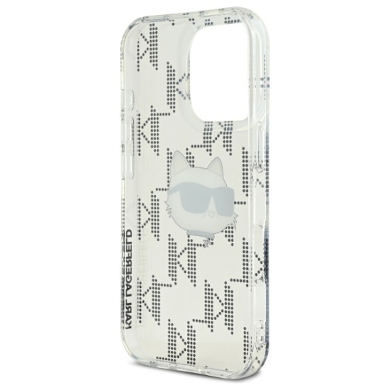 Husa pentru iPhone 16 Pro Max - Karl Lagerfeld IML Luxury Electroplated (KLHCP16XHKLPCHT) - Transparent Choupette Head