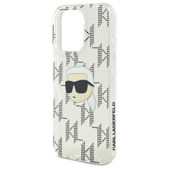 Husa pentru iPhone 16 Pro Max - Karl Lagerfeld IML Luxury (KLHCP16XHKLPKHT) - Transparent Karl Head Electroplated