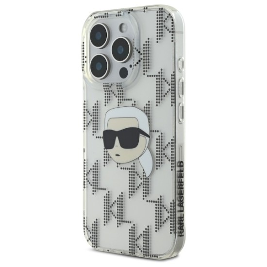 Husa pentru iPhone 16 Pro Max - Karl Lagerfeld IML Luxury (KLHCP16XHKLPKHT) - Transparent Karl Head Electroplated