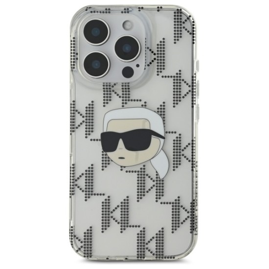 Husa pentru iPhone 16 Pro Max - Karl Lagerfeld IML Luxury (KLHCP16XHKLPKHT) - Transparent Karl Head Electroplated