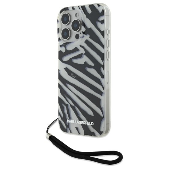 Husa pentru iPhone 16 Pro Max - Karl Lagerfeld IML Luxury (KLHCP16XHZBPKCCK) - Zebra Pattern&Cord