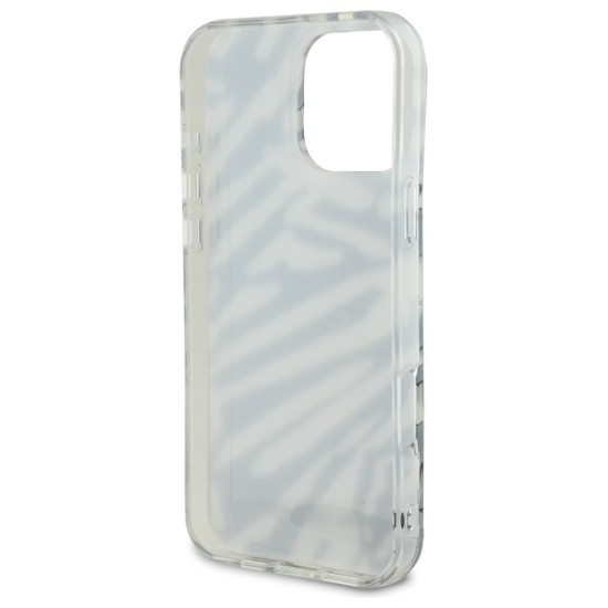 Husa pentru iPhone 16 Pro Max - Karl Lagerfeld IML Luxury (KLHCP16XHZBPKCCK) - Zebra Pattern&Cord