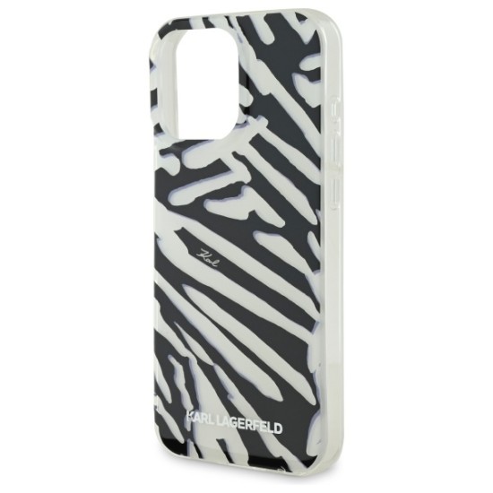 Husa pentru iPhone 16 Pro Max - Karl Lagerfeld IML Luxury (KLHCP16XHZBPKCCK) - Zebra Pattern&Cord