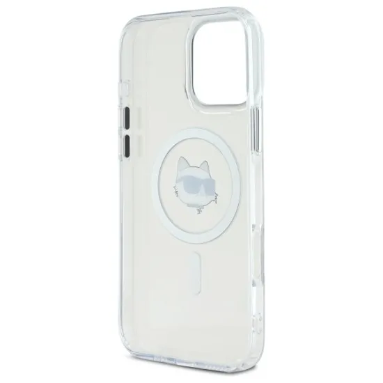 Husa pentru iPhone 16 Pro Max - Karl Lagerfeld IML MagSafe (KLHMP16XHLSCHH) - White Metal Choupette`s Head Husa pentru iPhone 16 Pro Max - Karl Lagerfeld IML MagSafe (KLHMP16XHLSCHH) - White Metal Choupette`s Head