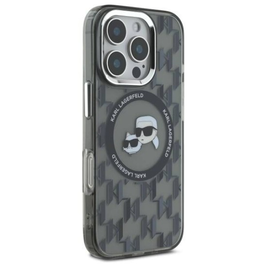 Husa pentru iPhone 16 Pro Max - Karl Lagerfeld IML MagSafe (KLHMP16XHMCKMHK) - Monogram Karl&Choupette Head