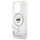 Husa pentru iPhone 16 Pro Max - Karl Lagerfeld Liquid Glitter MagSafe (KLHMP16XLGCHSGH) - Transparent Choupette Head