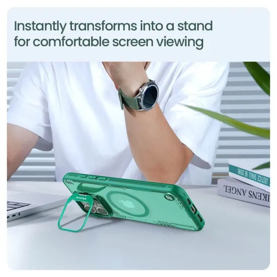 Husa pentru iPhone 16 Pro Max - Nillkin Iceblade Prop Magnetic (with Camera Cutout) - Green Husa pentru iPhone 16 Pro Max - Nillkin Iceblade Prop Magnetic (with Camera Cutout) - Green